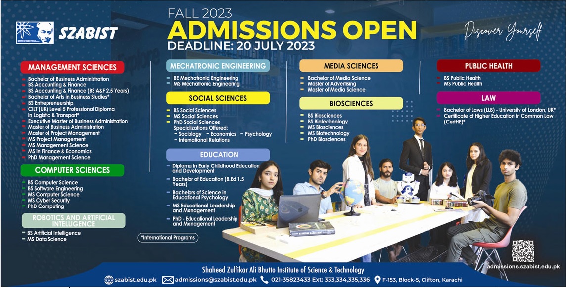 SZABIST Karachi Admission Fall 2025 1 SZABIST Karachi Admission Fall 2025