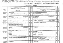 12th Class Date Sheet