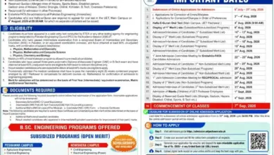 UET Peshawar Admission 2026 Undergraduate 4 UET Peshawar