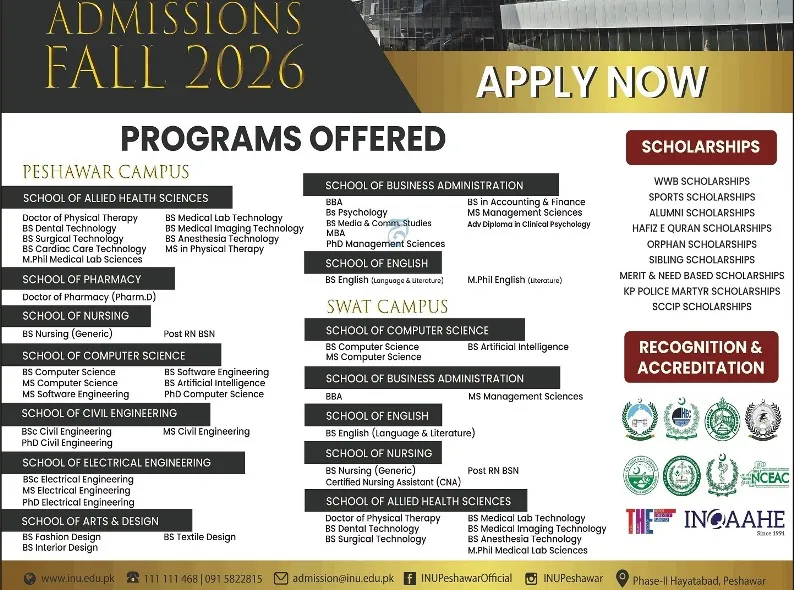 Iqra National University Admission 2026 1 University
