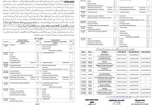 Multan Board Matric Supplementary Date Sheet 2025