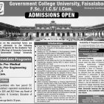 GC University Faisalabad Intermediate Admissions 2025