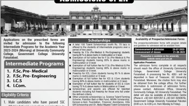 GC University Faisalabad Intermediate Admissions 2025