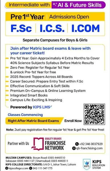 KIPS College Lahore Admission 2026 Fee Structure 1 KIPS College