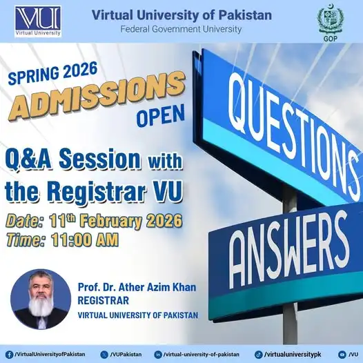 Virtual University Admissions VU Apply Online 2026 1 Virtual University Admissions
